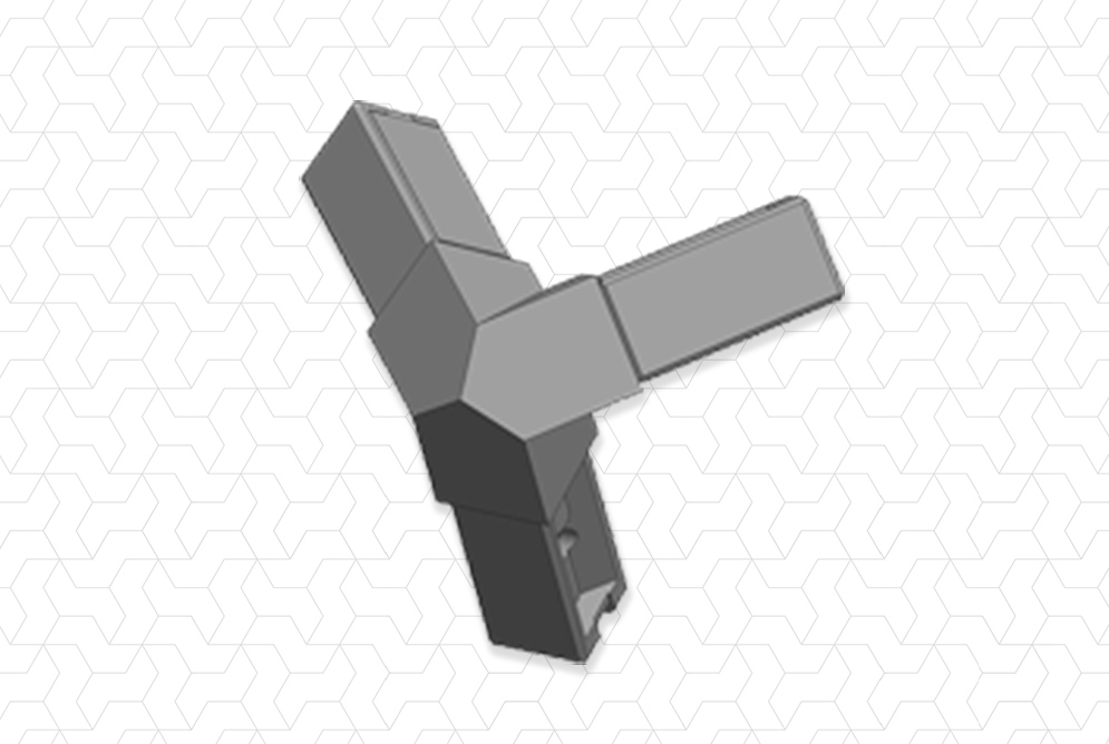 Giunto 20x20 3 vie 45°