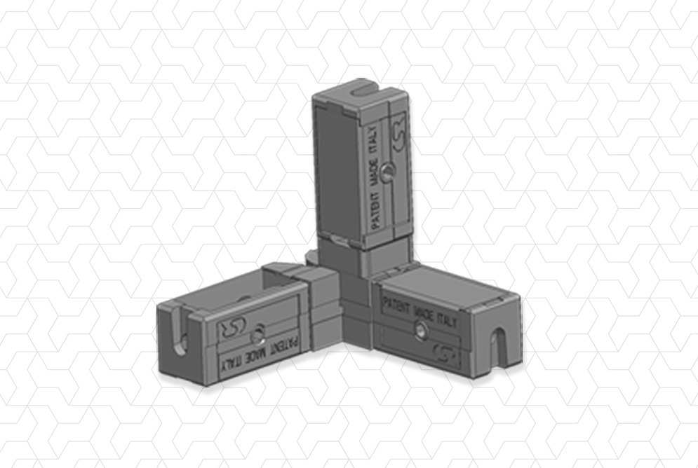 Giunto 20x20 3 vie regolabile