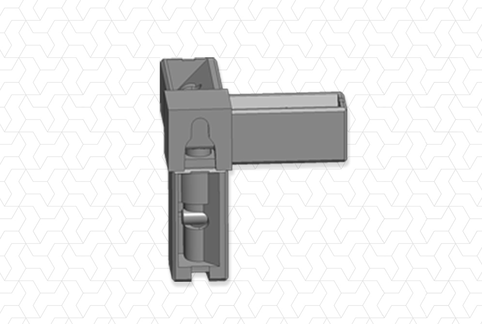 Giunto 20x20 3 vie aggancio muro