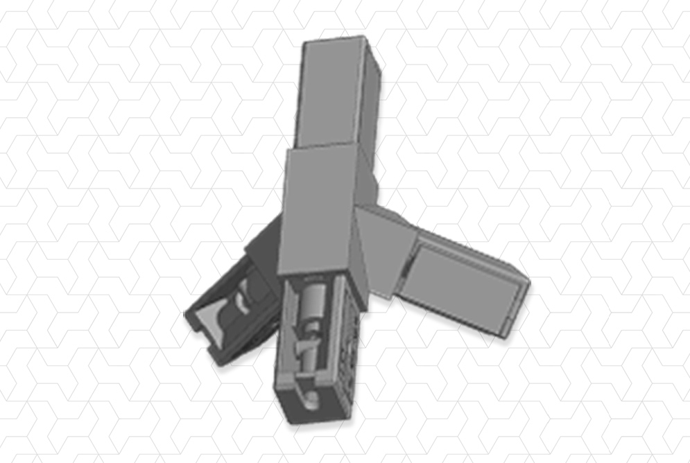 Giunto 20x20 4 vie 45°