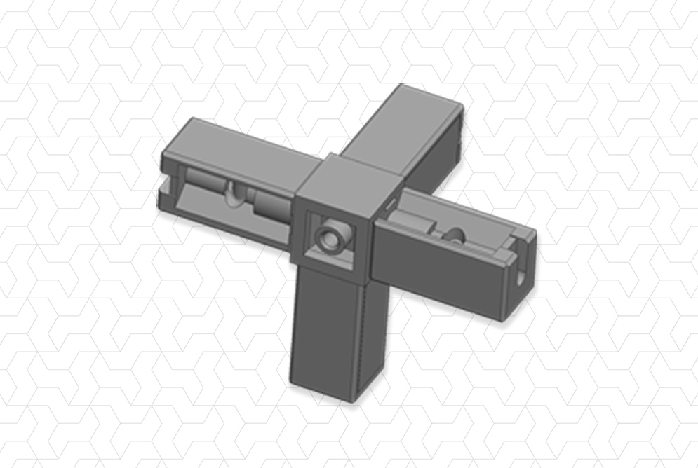 Giunto 20x20 4 vie piedino