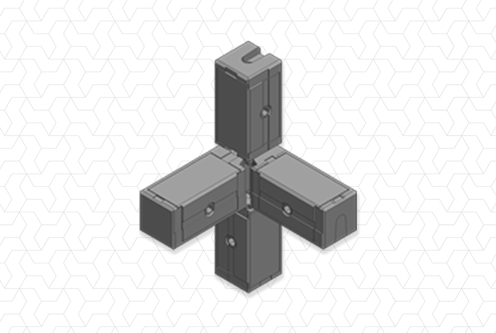 Giunto 20x20 4 vie scomparsa