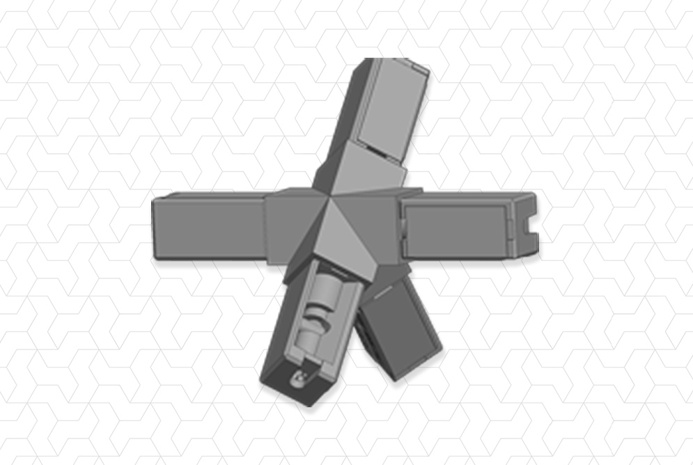 Giunto 20x20 5 vie 45°