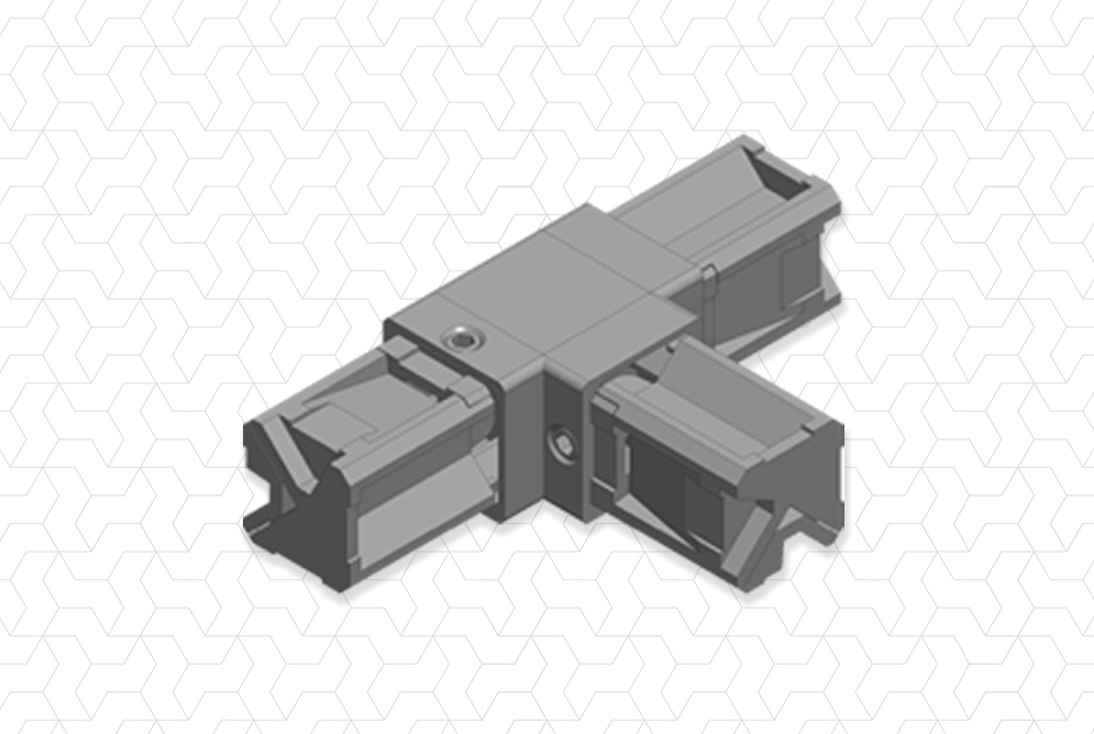 Giunto 3 vie lineari 25x25x1,2mm