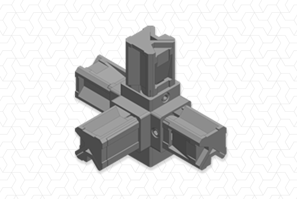 Giunto 4 vie piedino 25x25x1,2mm