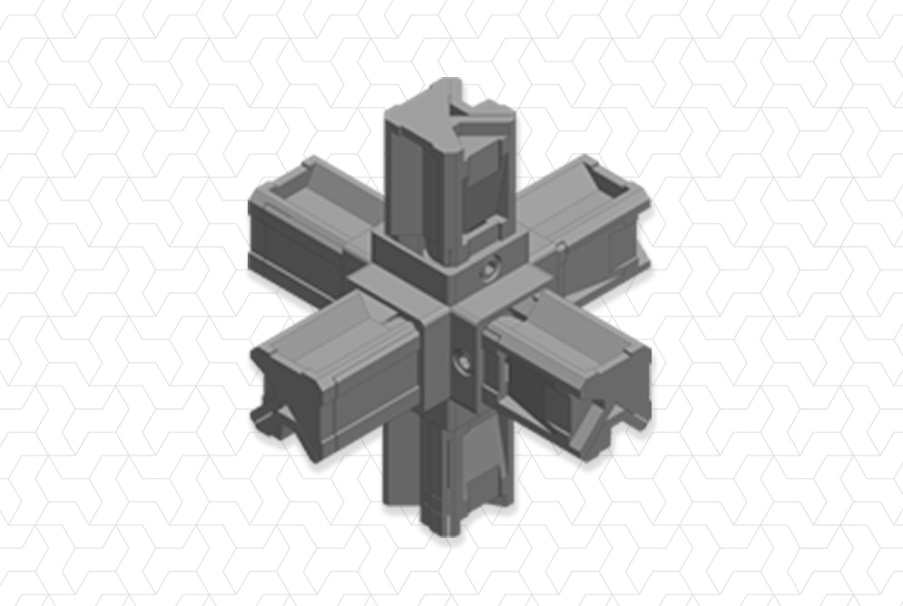 Giunto 6 vie 25x25x1,2mm