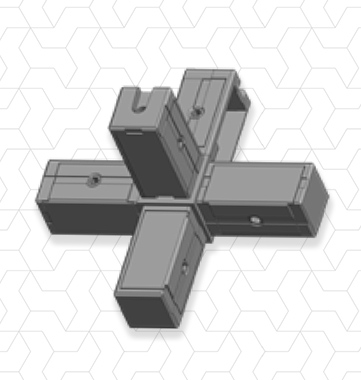 Giunto 5 vie 15x15x1mm