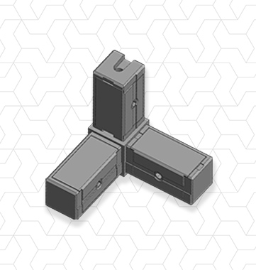 Giunto 3 vie 20x20x1mm