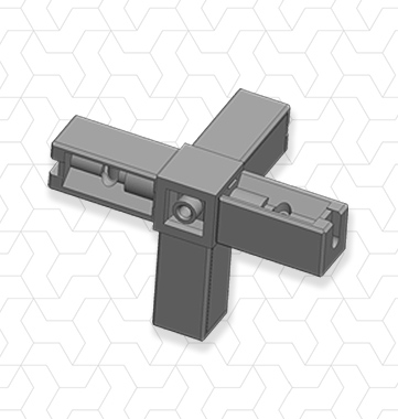 Giunto a scomparsa 4 vie 20x20x1mm