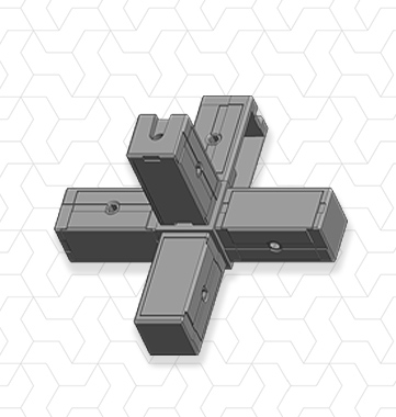 Giunto a scomparsa 5 vie 20x20x1mm