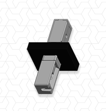 Giunto 2 vie pannello 20x20x1mm