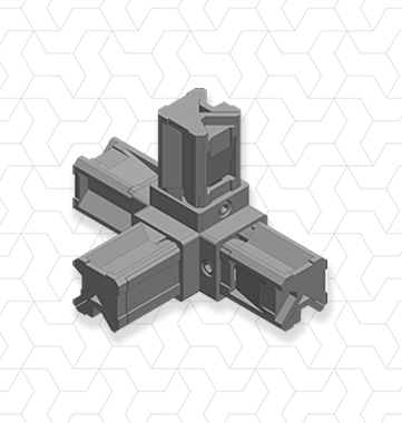 Giunto 4 vie 25x25x1,2mm