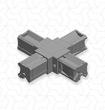 Giunto 4 vie lineari 25x25x1,2mm