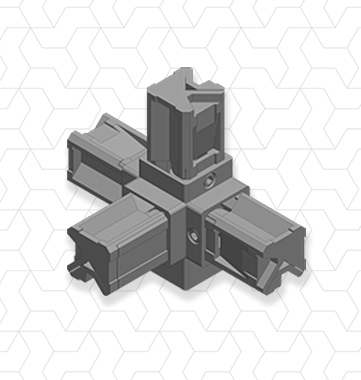 Giunto 4 vie piedino 25x25x1,2mm