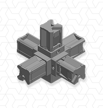 Giunto 5 vie piedino 25x25x1,2mm