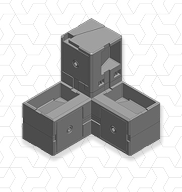 Giunto 50x50x2mm 3 vie